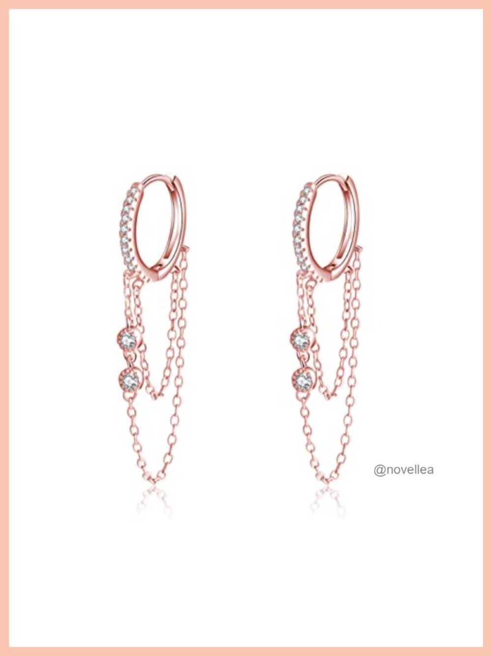 925 Sterling Silver Chain Drop Earrings for Women CZ Hoop Dangle Hypoallergenic